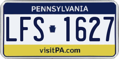 PA license plate LFS1627