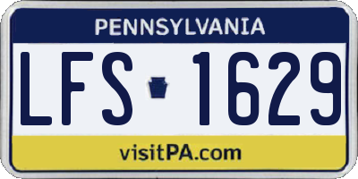 PA license plate LFS1629