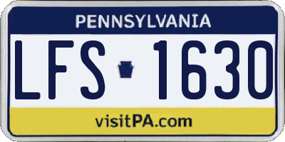 PA license plate LFS1630