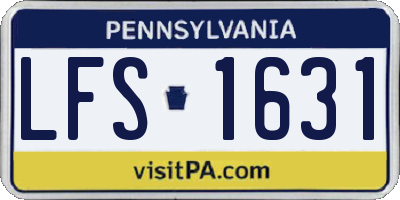 PA license plate LFS1631