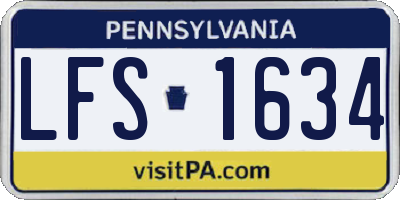 PA license plate LFS1634