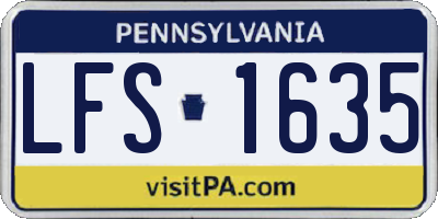 PA license plate LFS1635