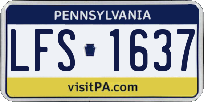PA license plate LFS1637