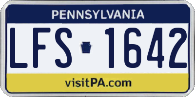 PA license plate LFS1642