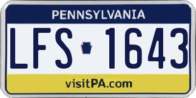 PA license plate LFS1643