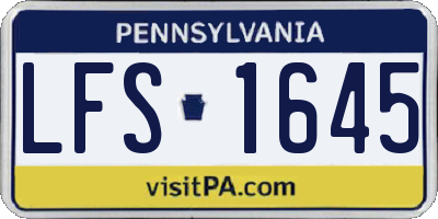 PA license plate LFS1645