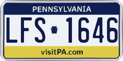 PA license plate LFS1646
