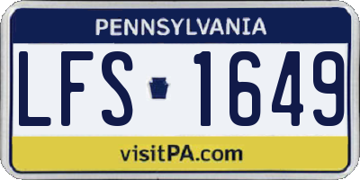 PA license plate LFS1649