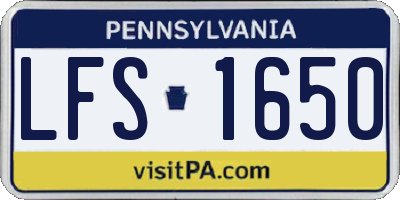 PA license plate LFS1650