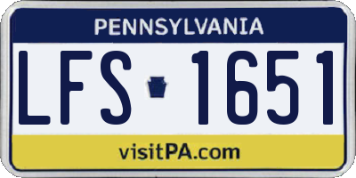 PA license plate LFS1651