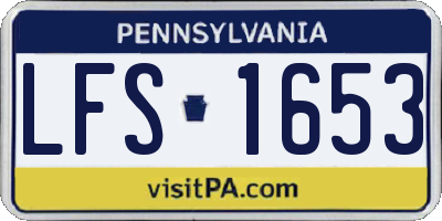 PA license plate LFS1653