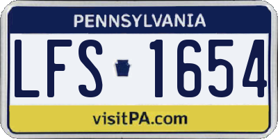 PA license plate LFS1654