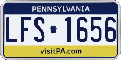 PA license plate LFS1656
