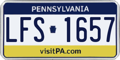 PA license plate LFS1657