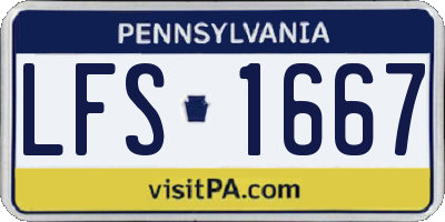 PA license plate LFS1667