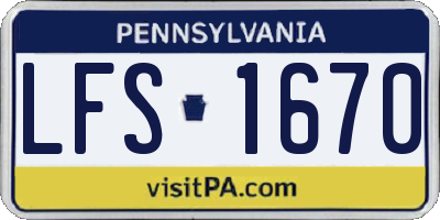 PA license plate LFS1670