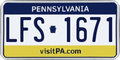 PA license plate LFS1671