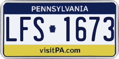PA license plate LFS1673