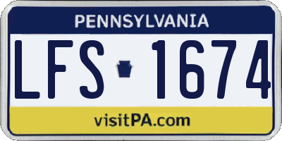 PA license plate LFS1674