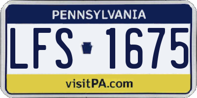 PA license plate LFS1675