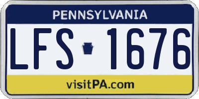 PA license plate LFS1676