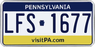 PA license plate LFS1677