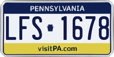 PA license plate LFS1678