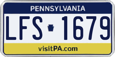 PA license plate LFS1679