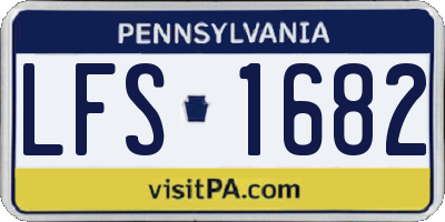 PA license plate LFS1682