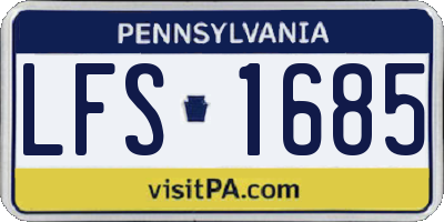 PA license plate LFS1685