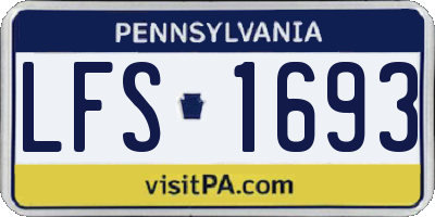 PA license plate LFS1693