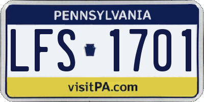 PA license plate LFS1701