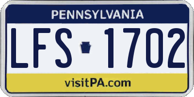 PA license plate LFS1702