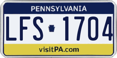 PA license plate LFS1704