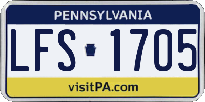 PA license plate LFS1705
