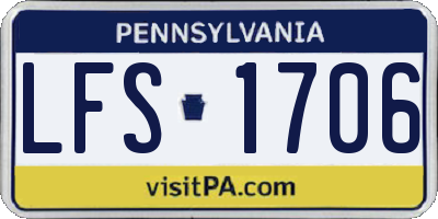 PA license plate LFS1706