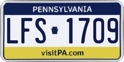 PA license plate LFS1709