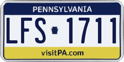 PA license plate LFS1711