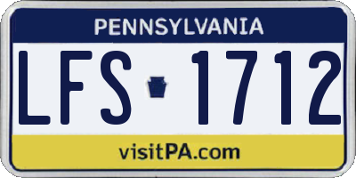 PA license plate LFS1712