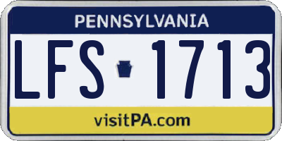 PA license plate LFS1713