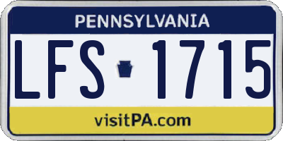 PA license plate LFS1715