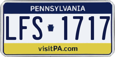 PA license plate LFS1717