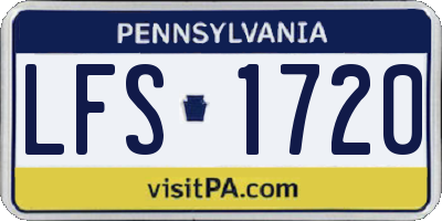 PA license plate LFS1720
