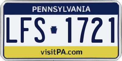 PA license plate LFS1721