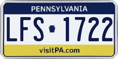 PA license plate LFS1722