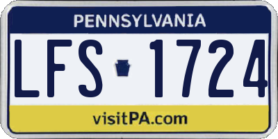 PA license plate LFS1724