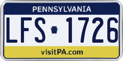 PA license plate LFS1726
