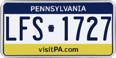 PA license plate LFS1727