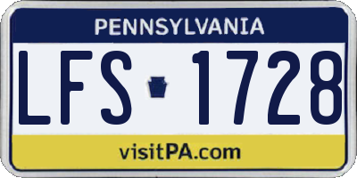 PA license plate LFS1728