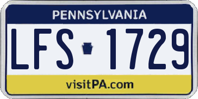 PA license plate LFS1729